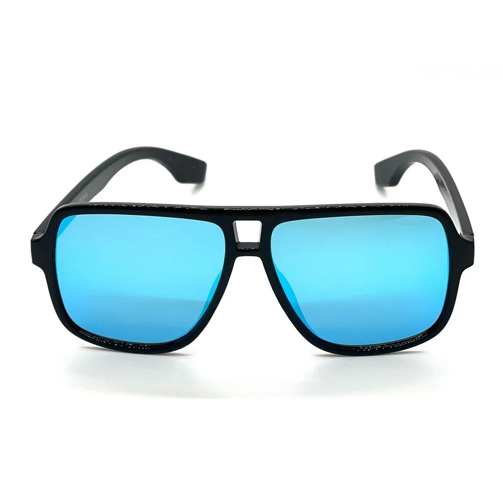 Square Frame Blue Mirrored‎ Lens Sunglasses Trendy Fashion Eyewear Street Wear